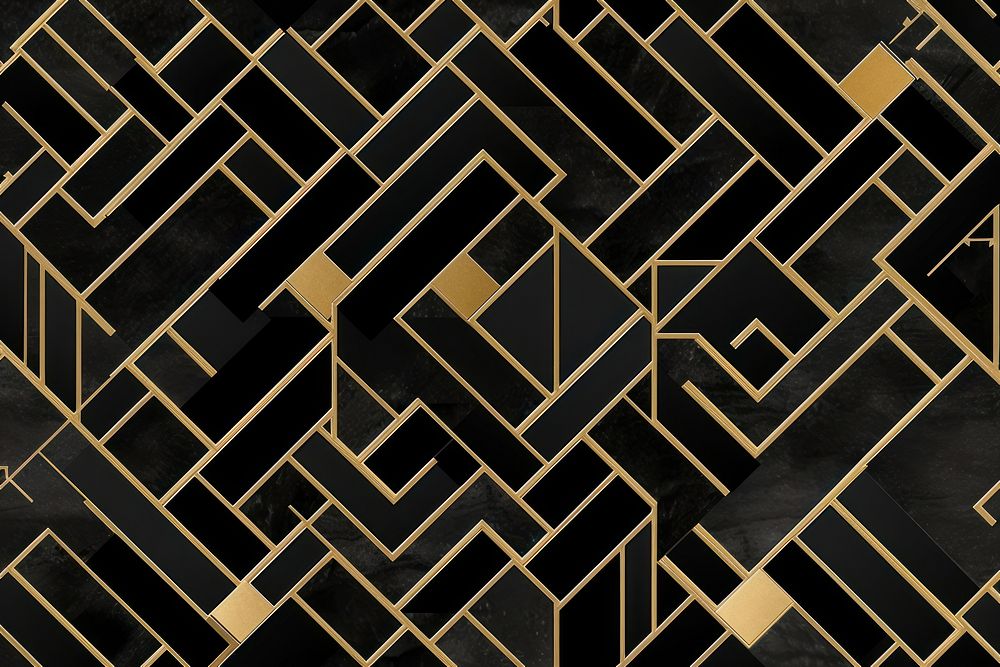 Black gold tile pattern gate home decor.