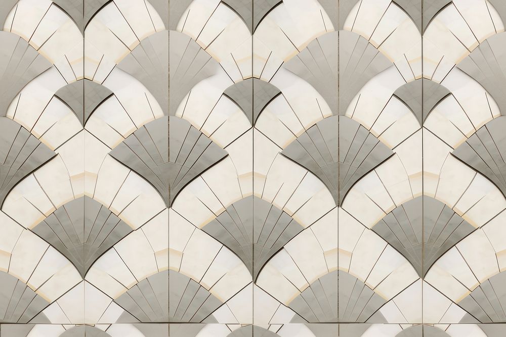 Fan geometric tile pattern indoors interior design.