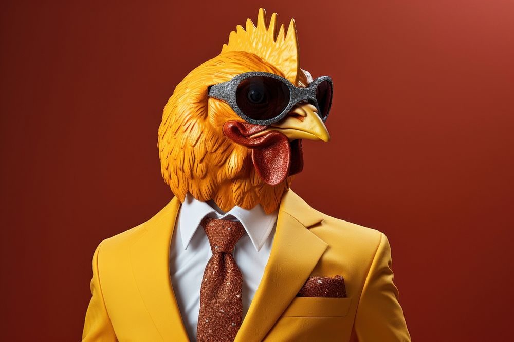 Chicken photo suit accessories.