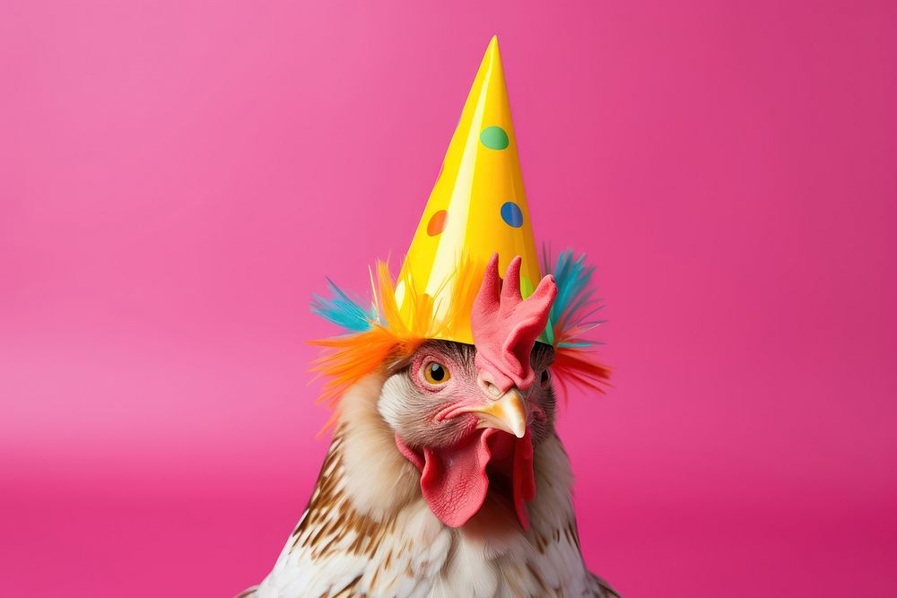 Chicken hat party hat clothing.
