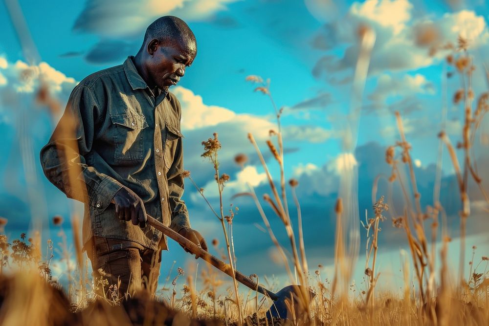 Black South African man farmer photo photography outdoors.