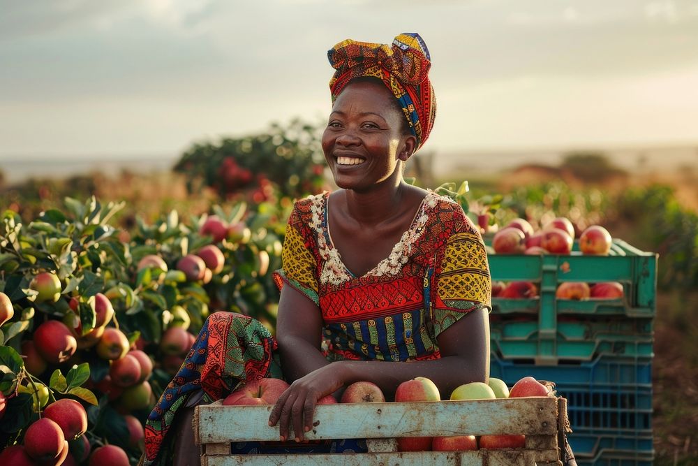 Black South African woman farmers photo apple photography.
