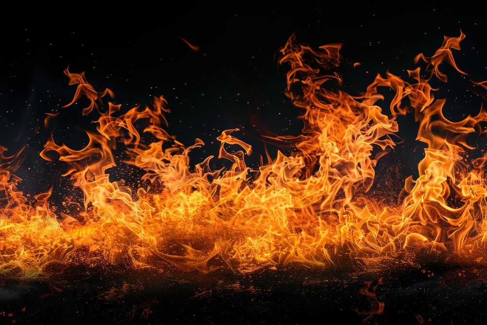 Realistic fire blast flame bonfire.