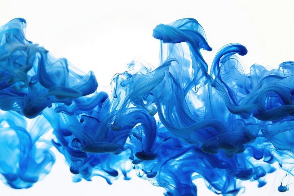 Blue ink wave flowing underwater blue backgrounds creativity.