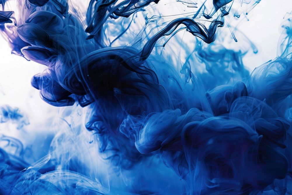 Blue ink underwater smoke blue backgrounds.