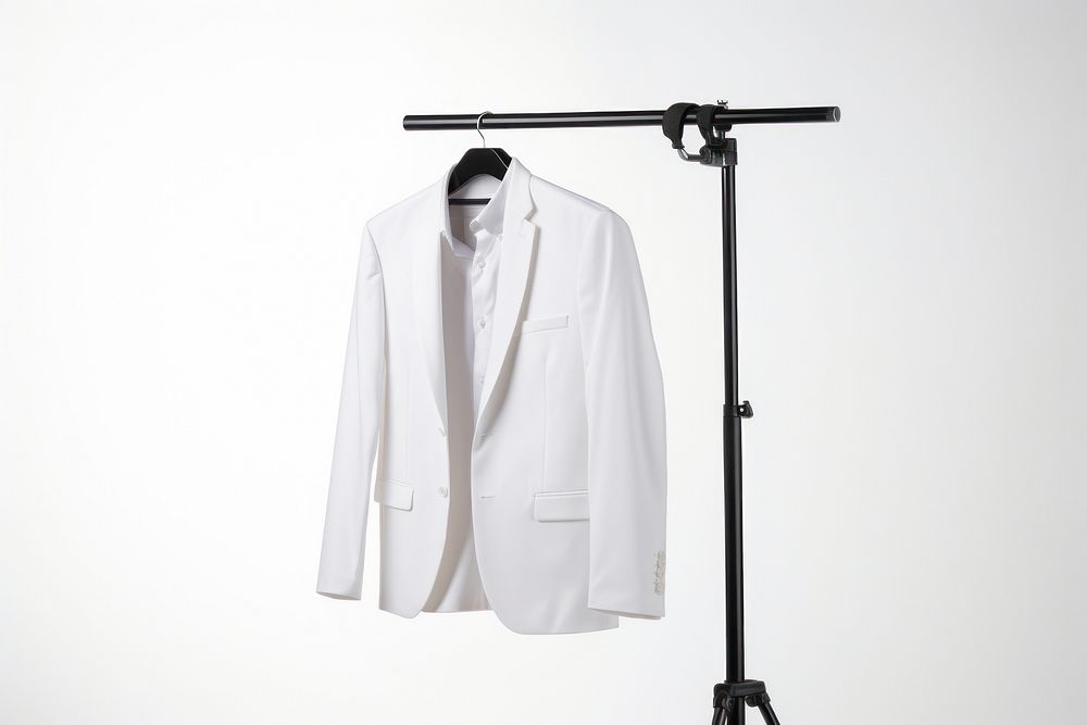Shirt suit microphone furniture.