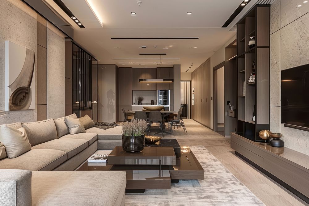 Luxury modern apartment architecture furniture building.