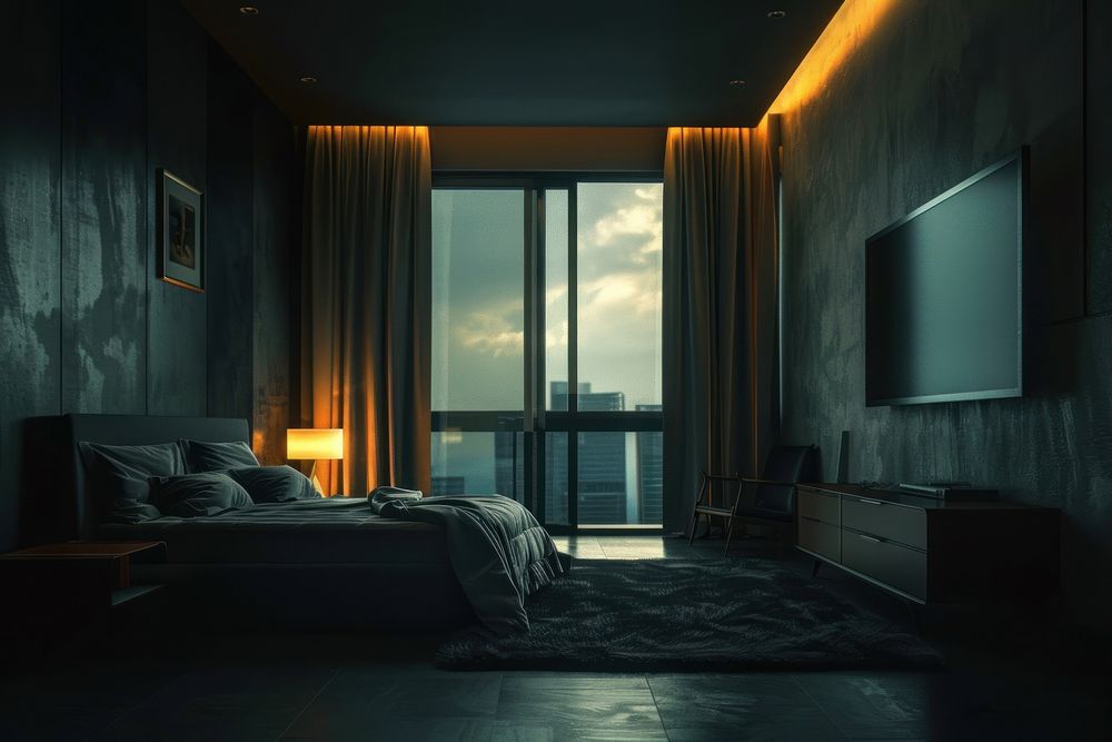 Modern apartment furniture bedroom light.