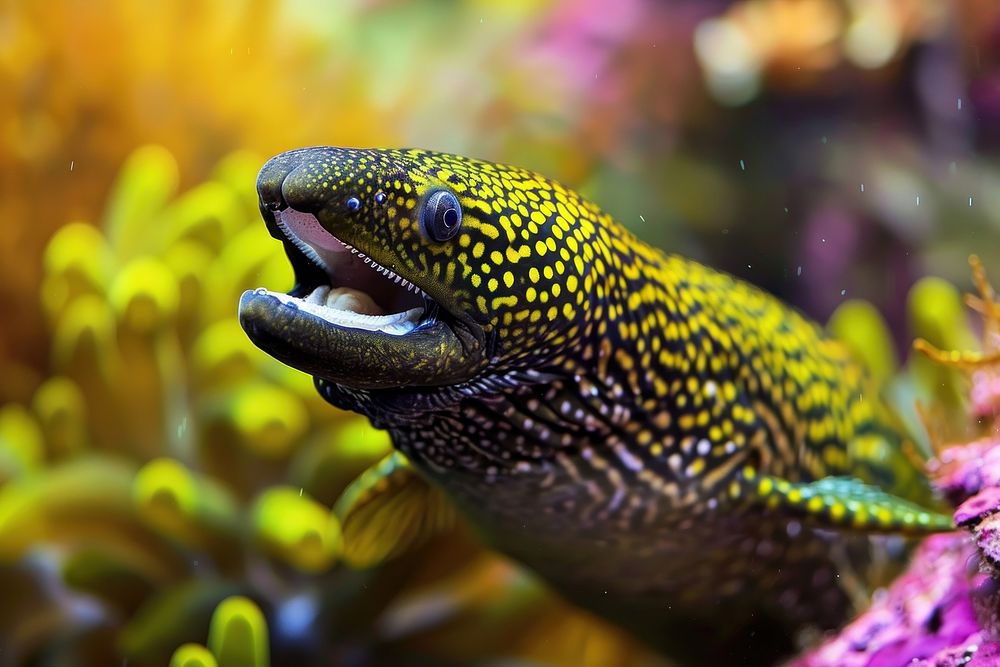 Moray eel reptile aquatic animal. Premium Photo rawpixel