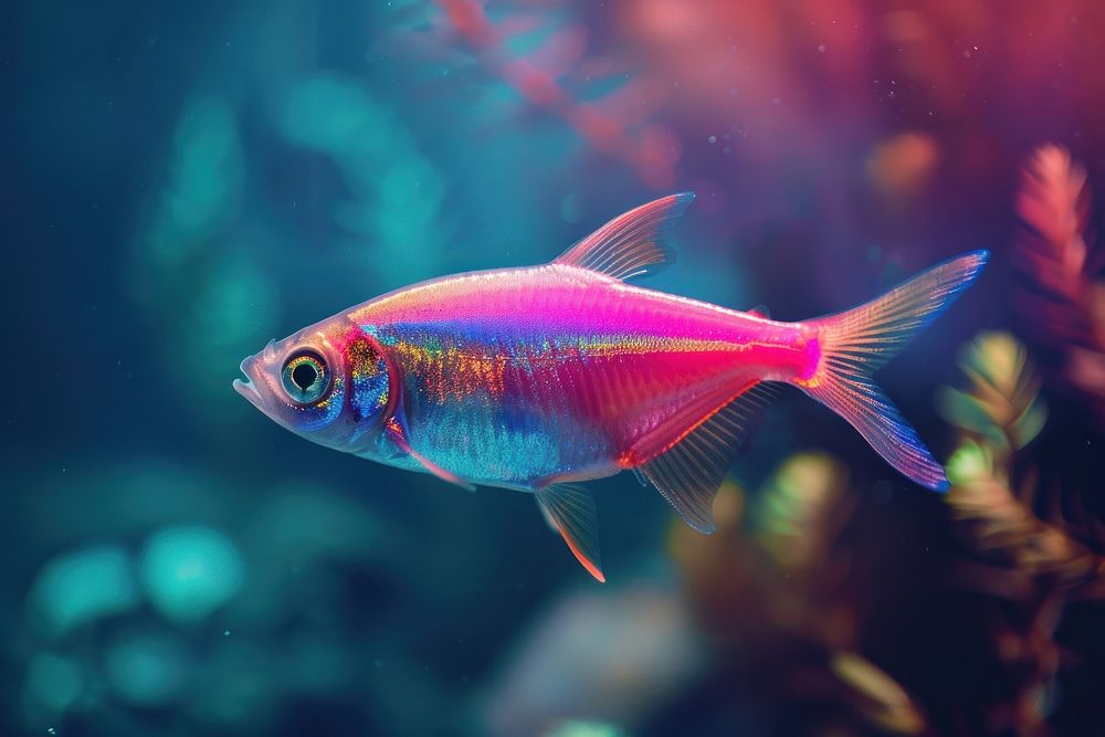 Neon Tetra Fish fish aquatic animal.
