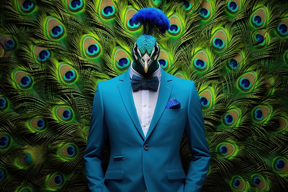 Peacock clothing apparel animal.