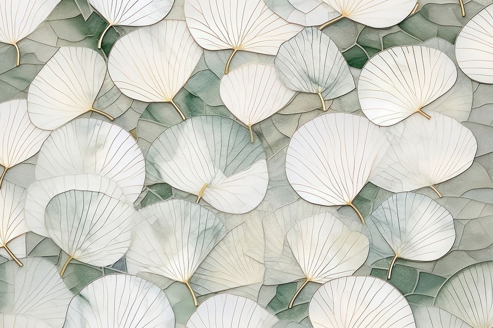 Lotus leaf tile pattern invertebrate handicraft seashell.