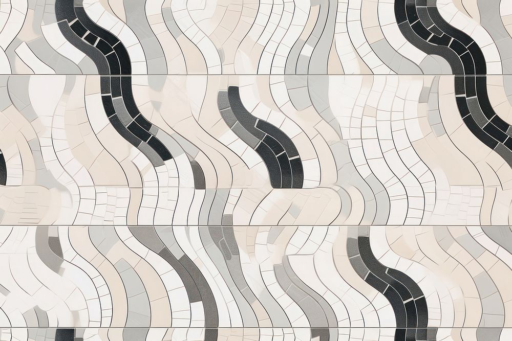 Wave tile pattern architecture building person.