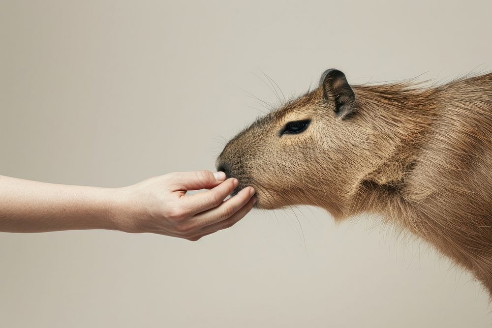 Capybara Hand Shaking Leg Animal Premium Photo Rawpixel