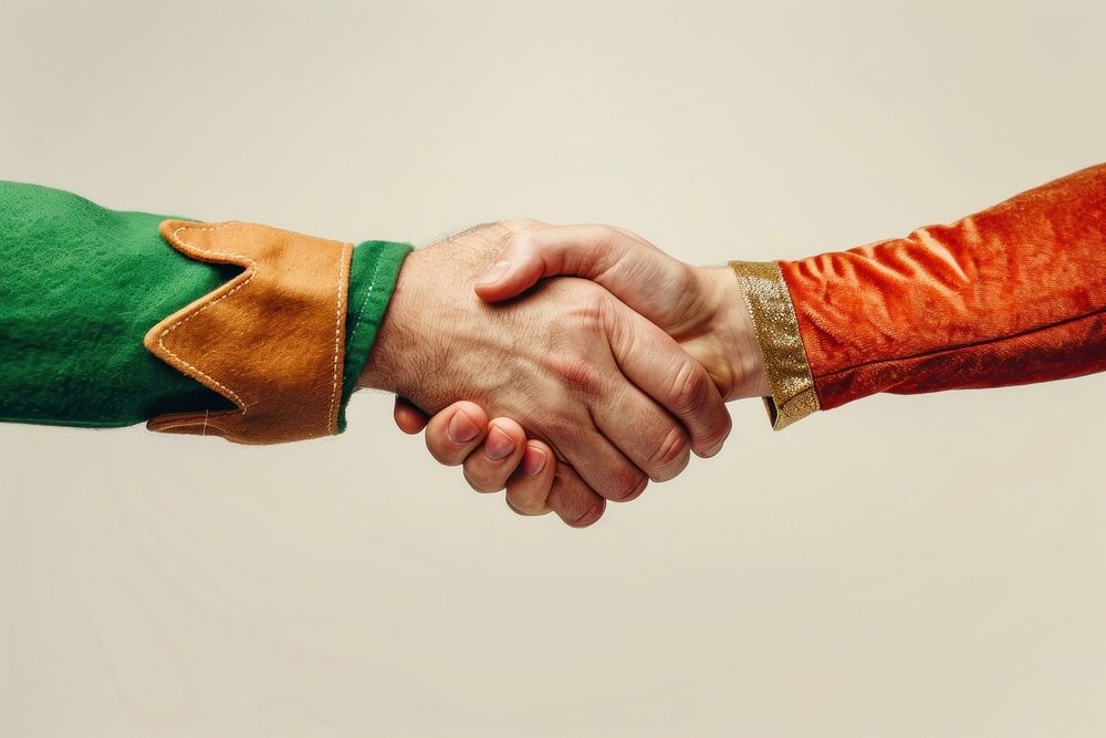 Elf handshake human person holding hands.