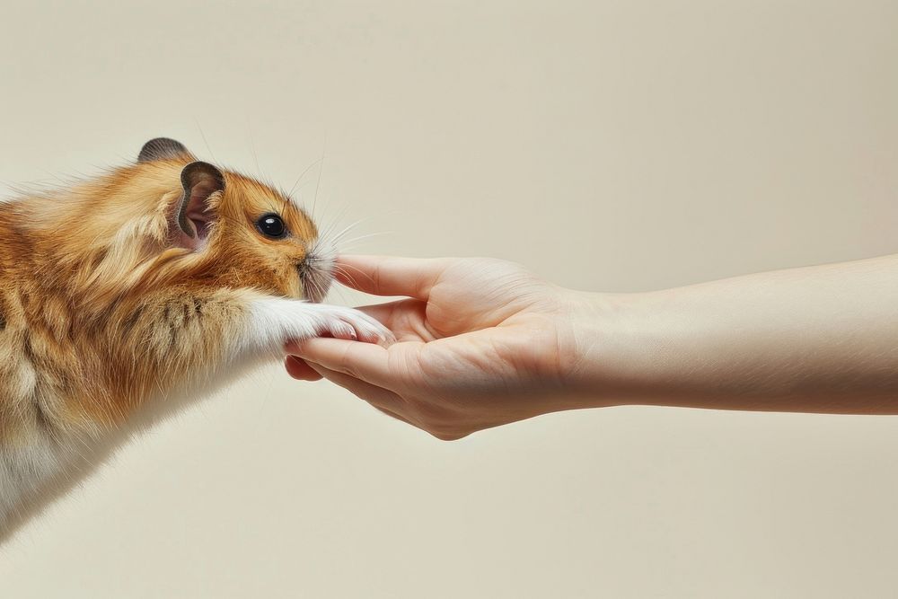 Hamster hand shaking leg animal mammal rodent.