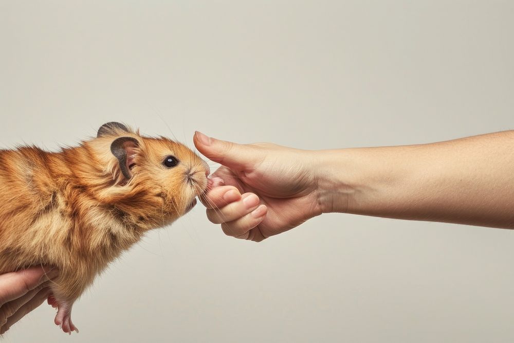 Hamster hand shaking leg human animal mammal.