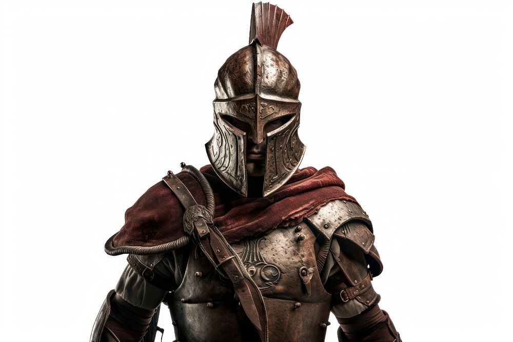 Warrior wearing iron helmet knight person human.