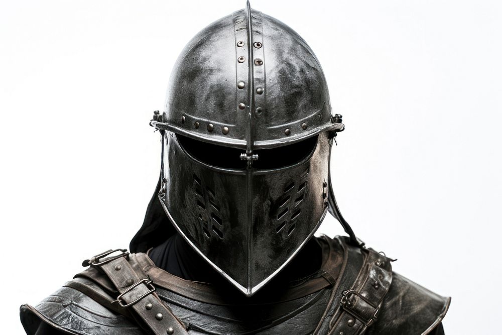Warrior wearing iron helmet accessories accessory clothing.