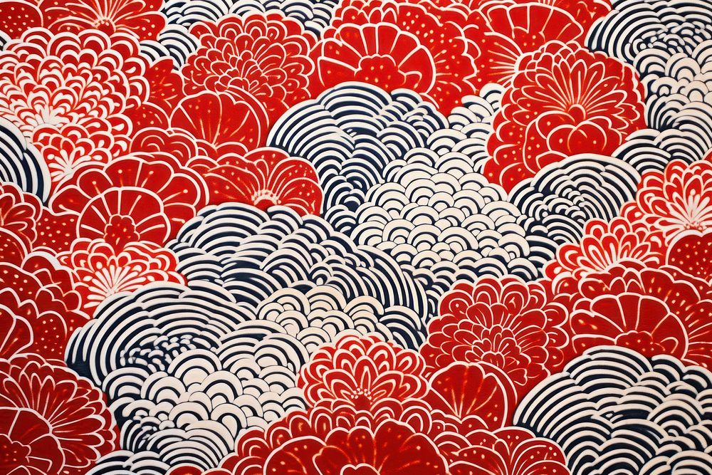 Japan pattern graphics art floral | Free Photo - rawpixel