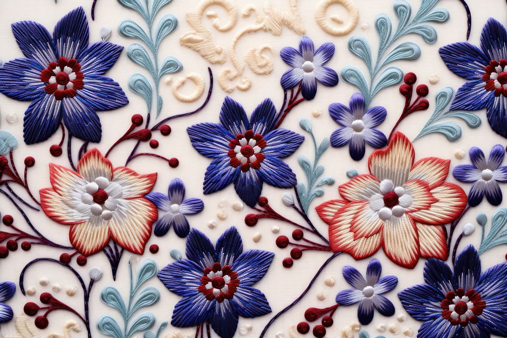 Seamless embroidered pattern embroidery porcelain graphics.