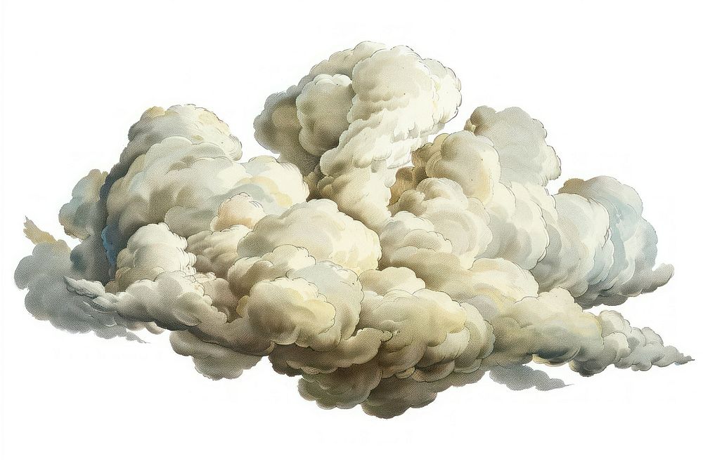Old illustration cloud person human wool.