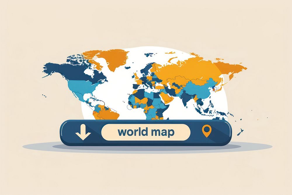 Illustration of world map diagram chart atlas.