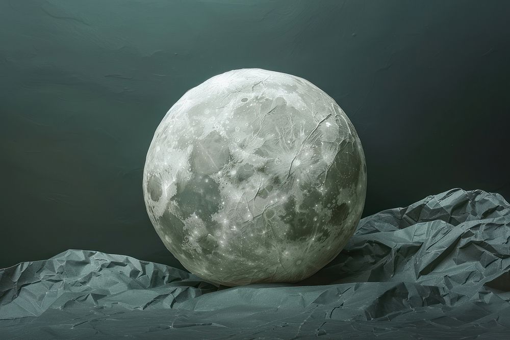 Moon in style of crumpled astronomy outdoors nature.