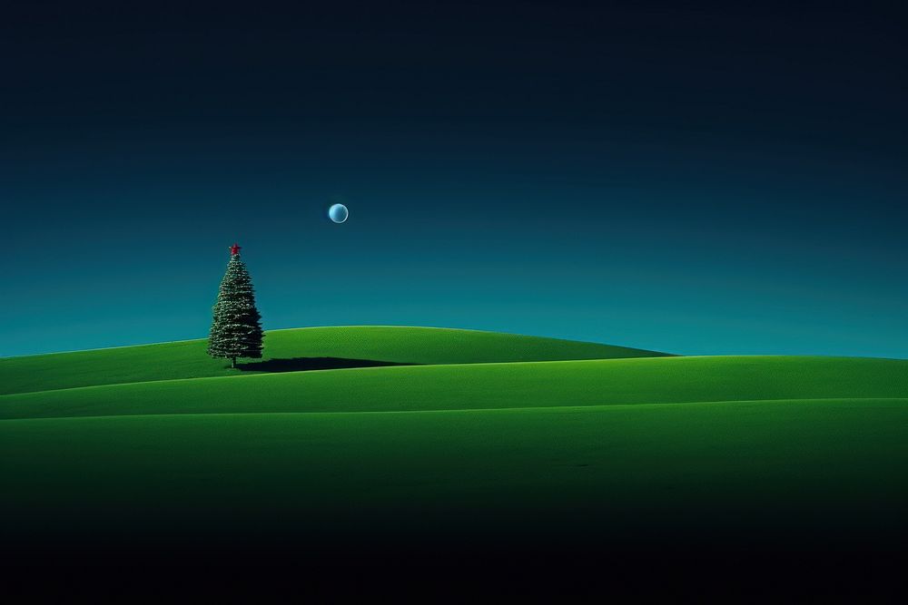 Photo of a country landscape green astronomy.