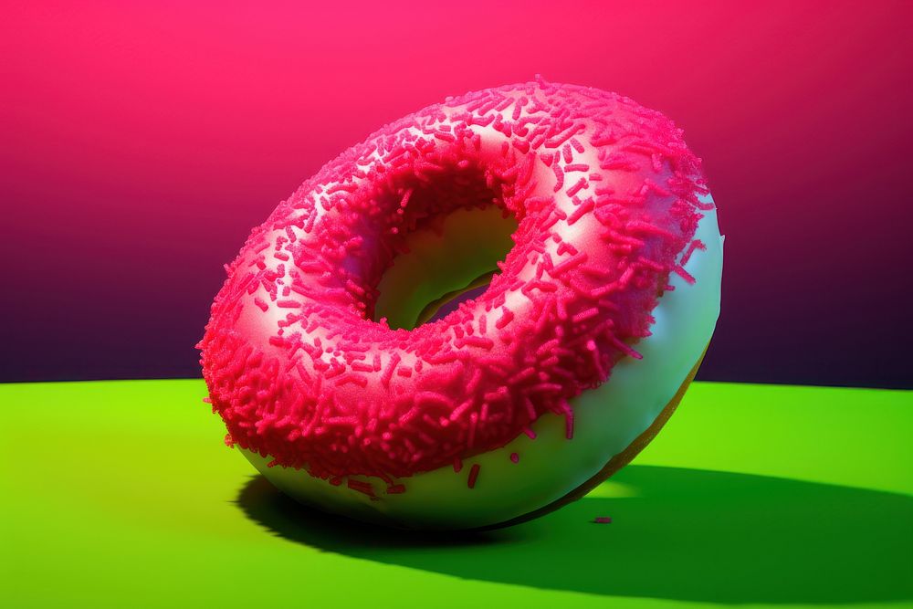 Photo of a donut confectionery baseball softball.