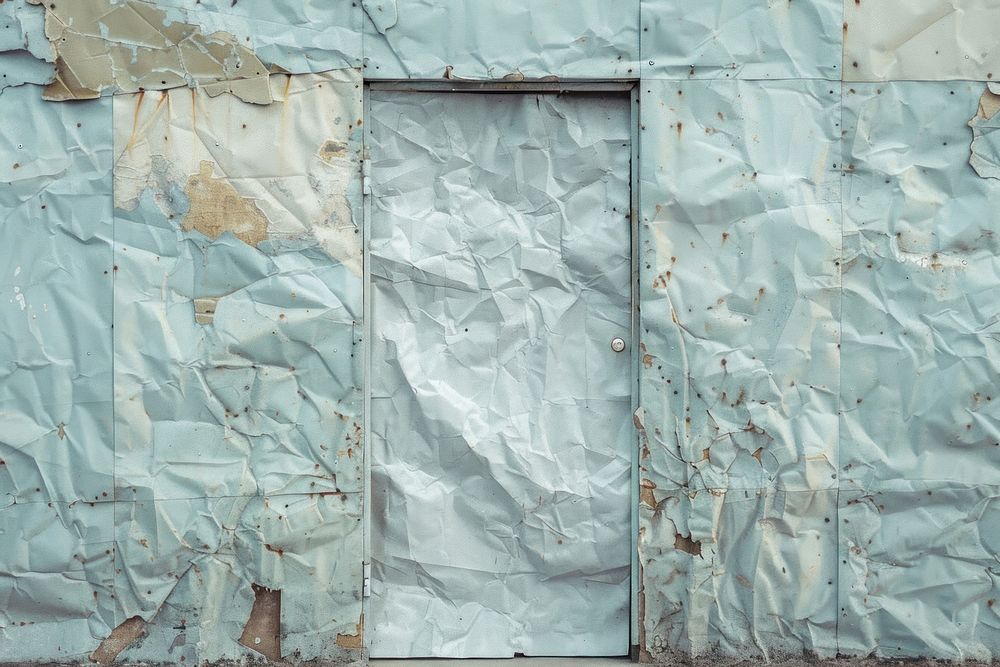 Door in style of crumpled corrosion rust.