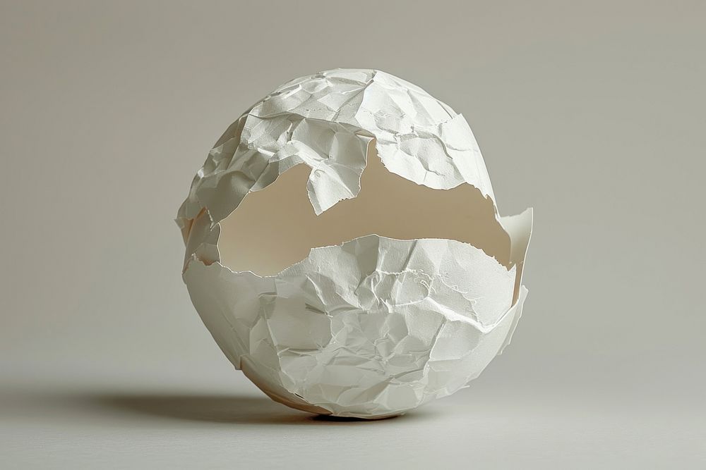 Egg in style of crumpled paper accessories accessory.