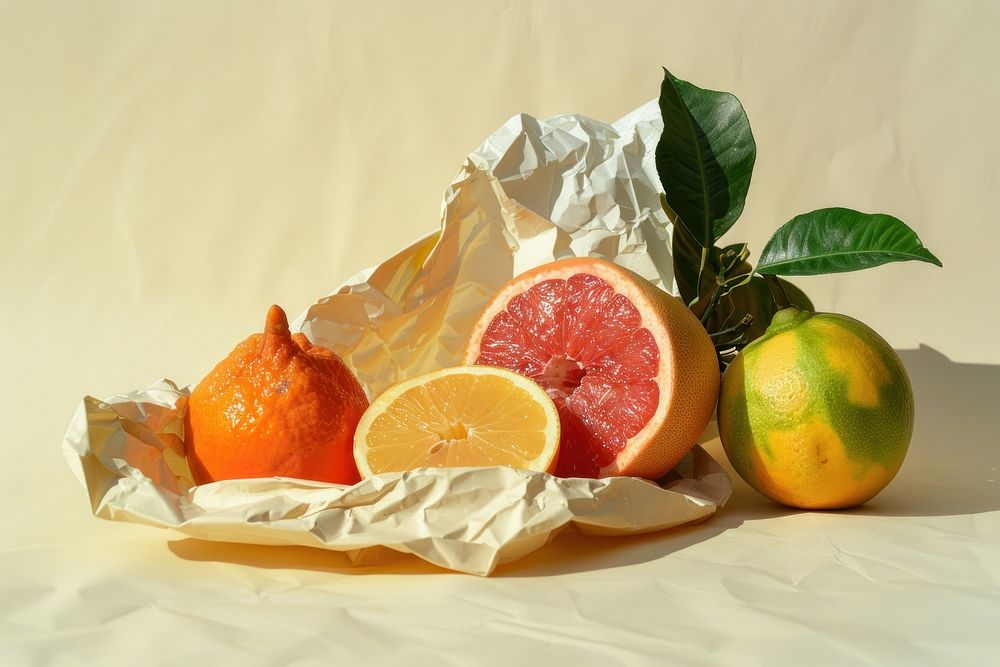 Fruit in style of crumpled grapefruit produce orange.