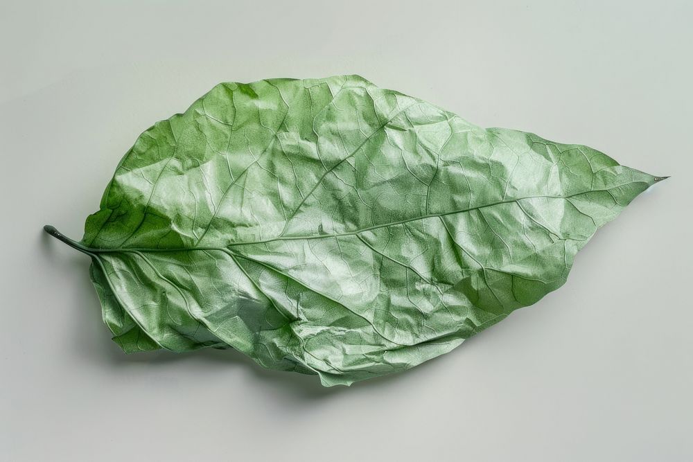 Leaf in style of crumpled tobacco plant.