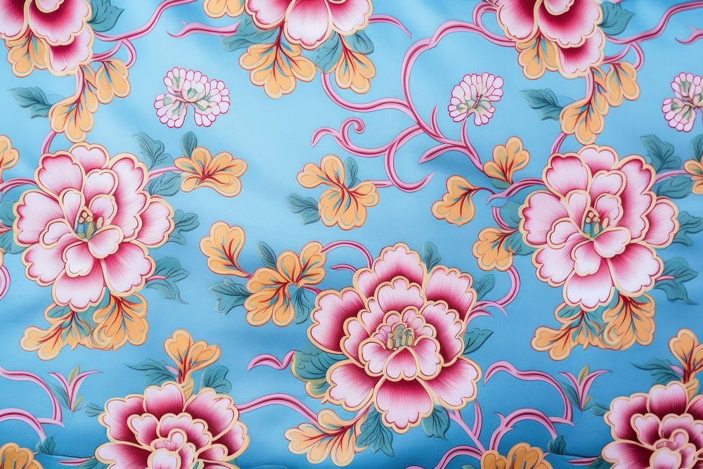 Top view photo of a chinese pattern graphics art floral design.