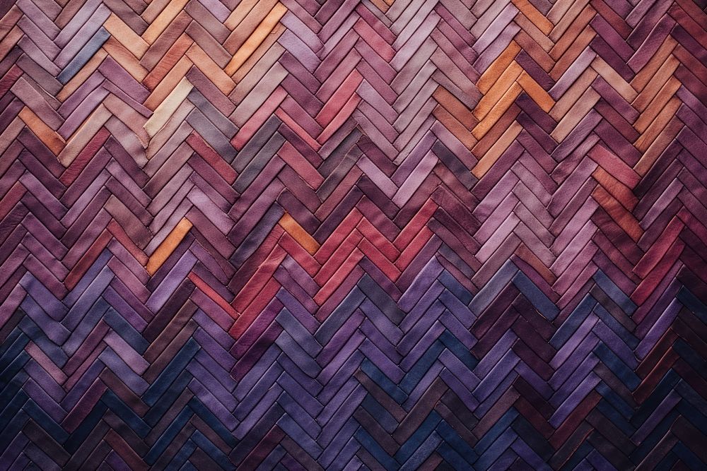Top view photo of a herringbone pattern texture weaving purple.