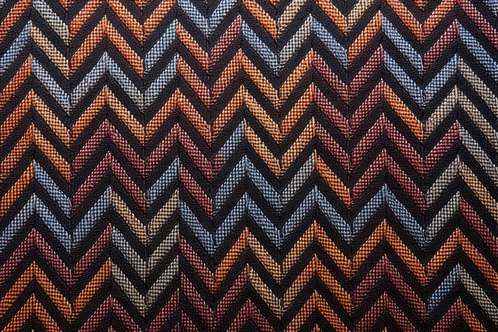 Top view photo of a herringbone pattern clothing apparel weaving.