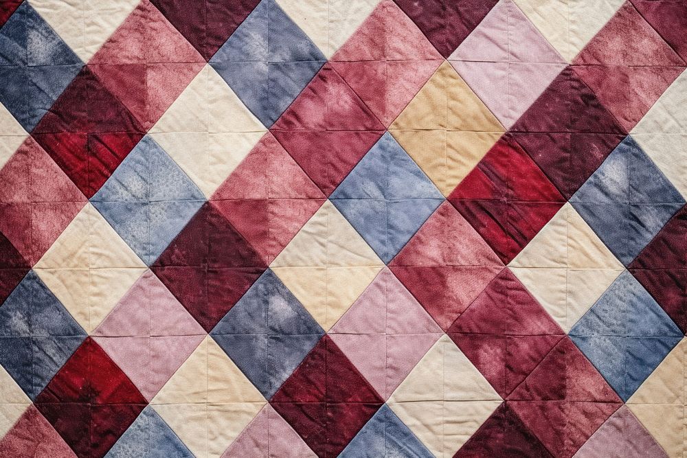 Top view photo of a quilt block print pattern texture patchwork home decor.