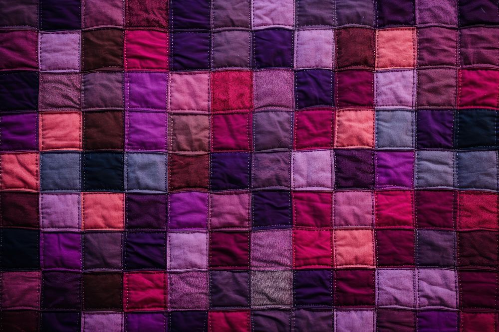 Top view photo of a quilt pattern patchwork clothing apparel.