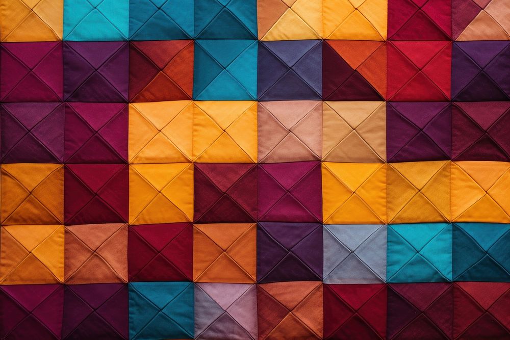Top view photo of a quilt pattern texture architecture patchwork.