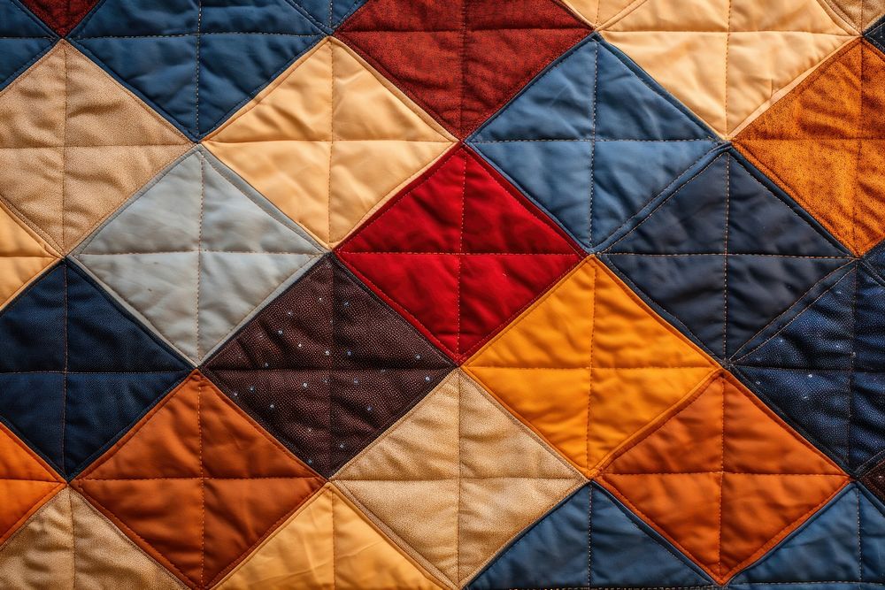 Top view photo of a quilt pattern patchwork clothing apparel.