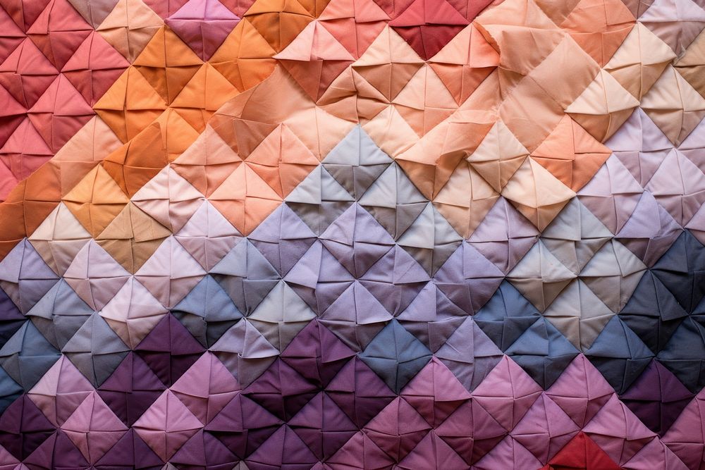 Top view photo of a quilt pattern patchwork.