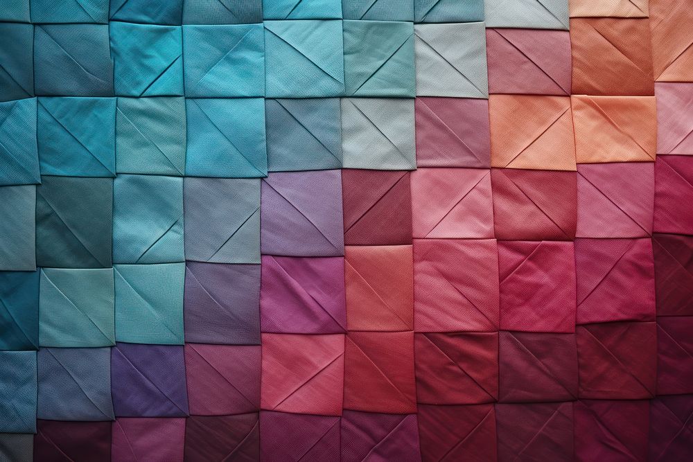 Top view photo of a quilt pattern texture architecture patchwork.