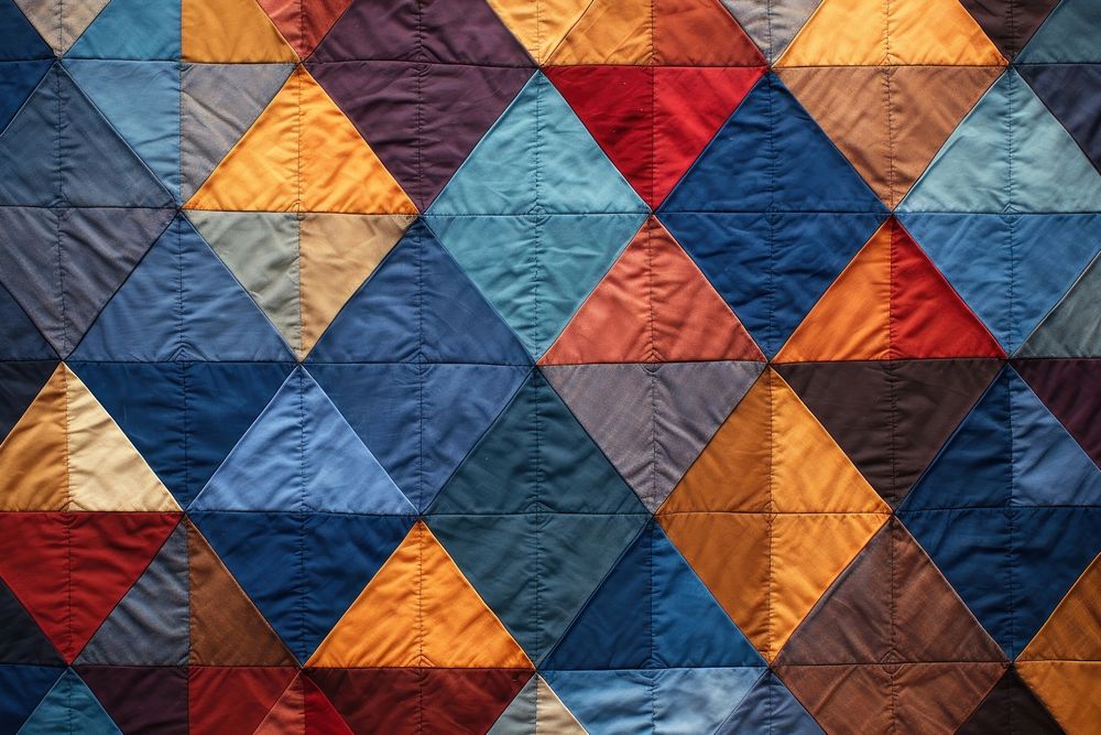 Top view photo of a quilt pattern architecture patchwork building.