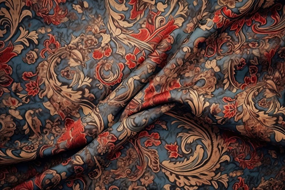 Top view photo of a victorian texture pattern velvet.
