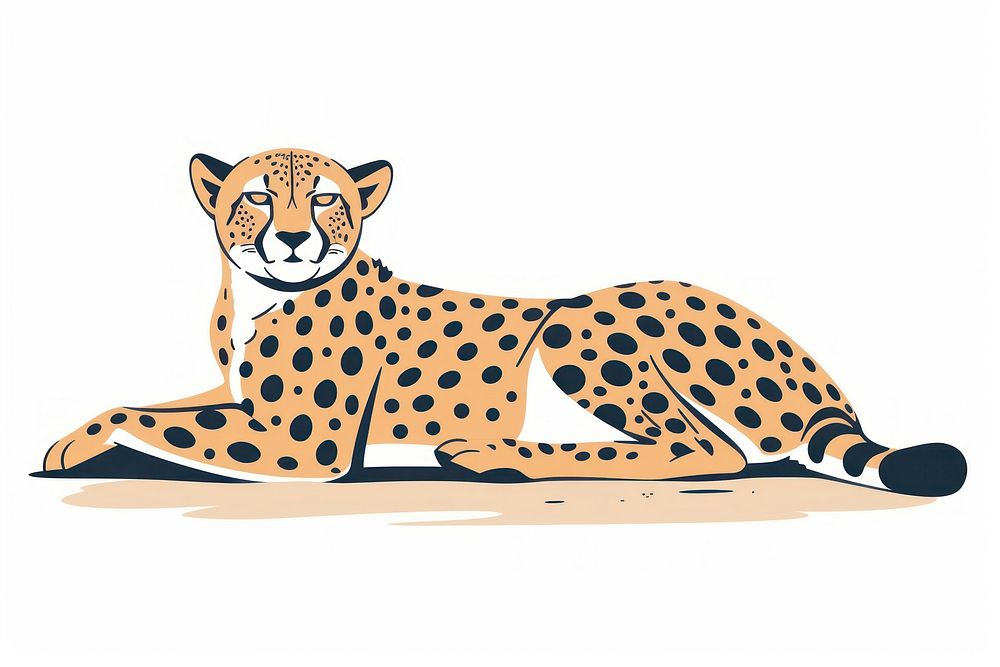 Cheetah flat illustration wildlife animal mammal.