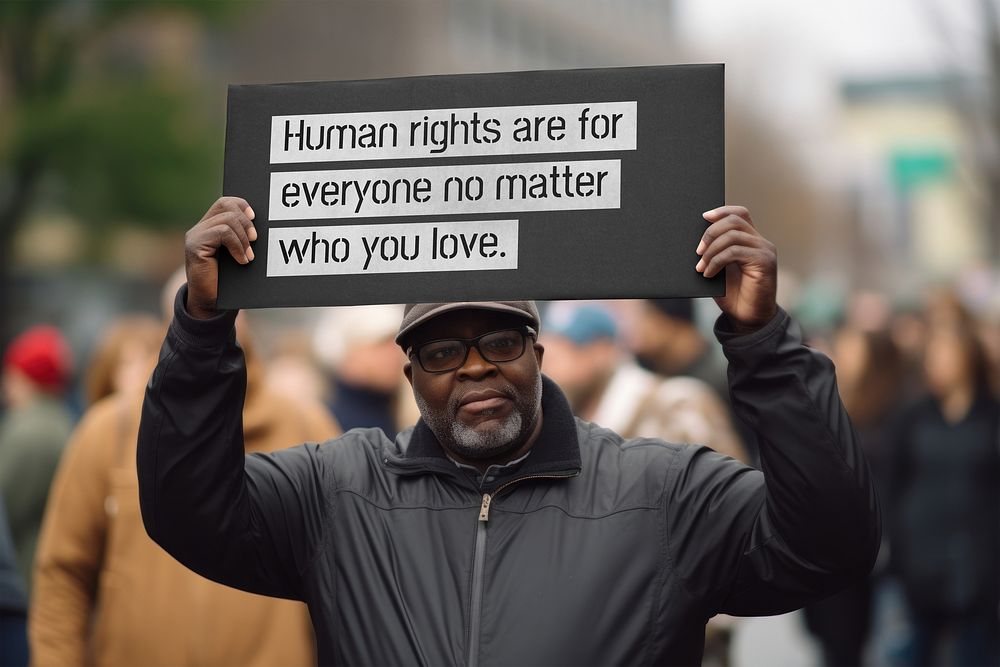 Human right's sign mockup psd