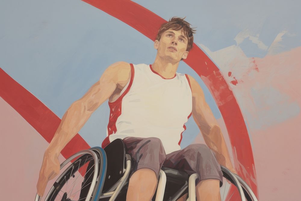 A man in a wheelchair basketball bicycle sports.