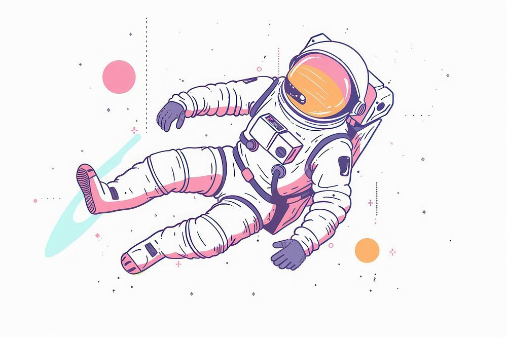 Astronaut flat illustration art illustrated astronomy.