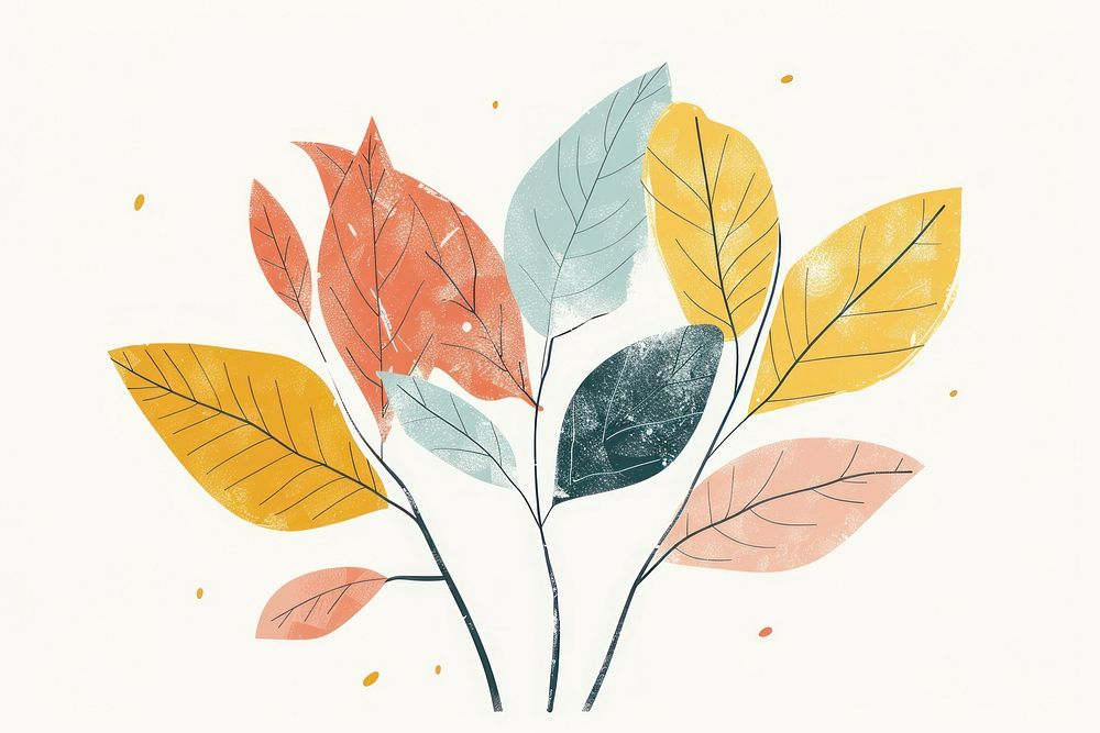 Autumn leaves flat illustration art illustrated graphics.